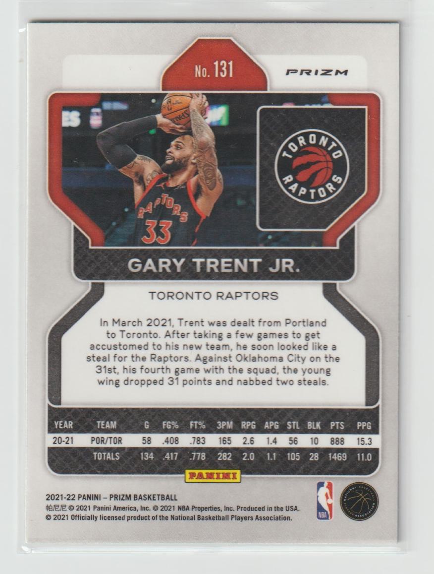 131 Gary Trent Jr. - Toronto Raptors Green Prizm