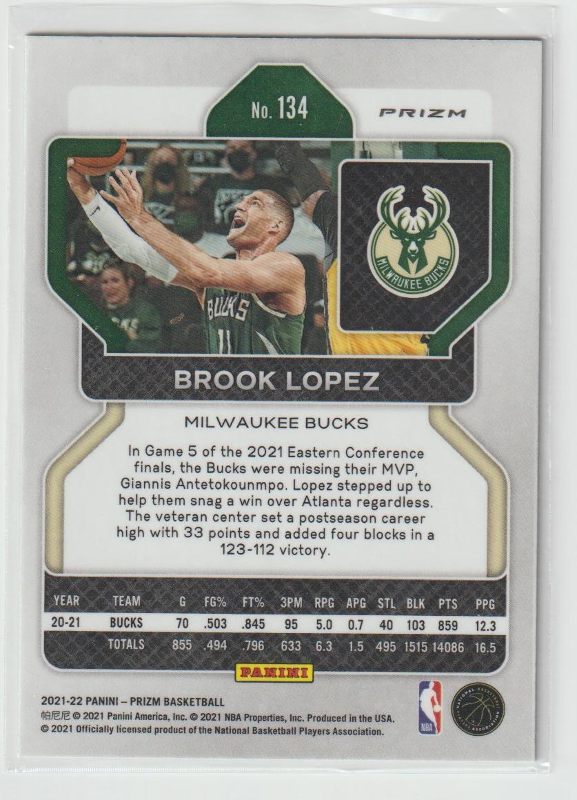 134 Brook Lopez - Milwaukee Bucks Green Prizm