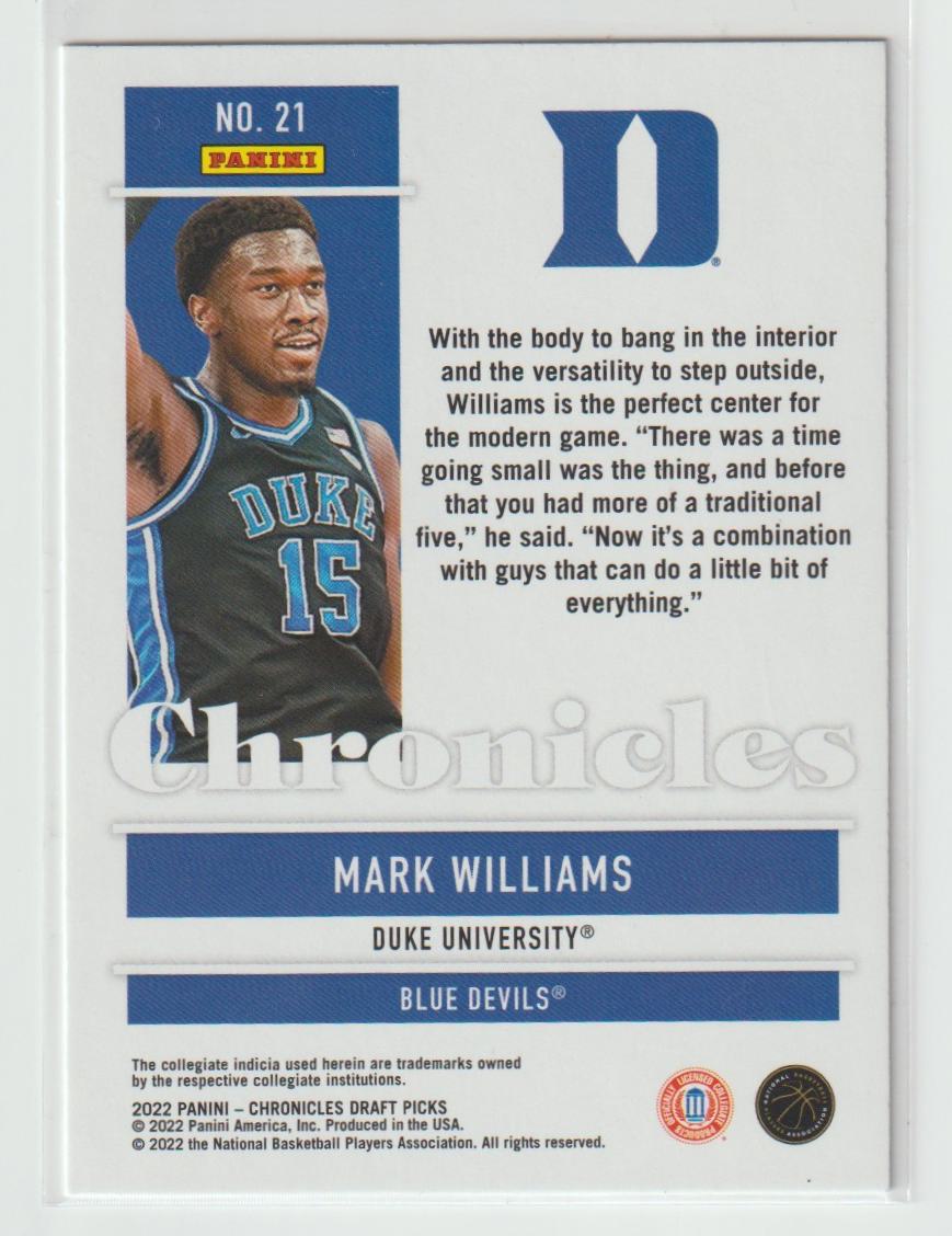 021 Mark Williams - Duke Blue Devils