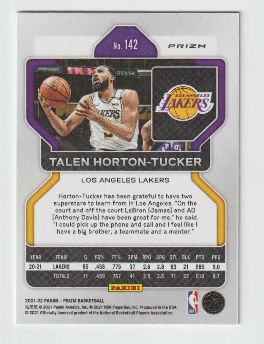 142 Talen Horton-Tucker - Los Angeles Lakers Ruby Wave Prizm