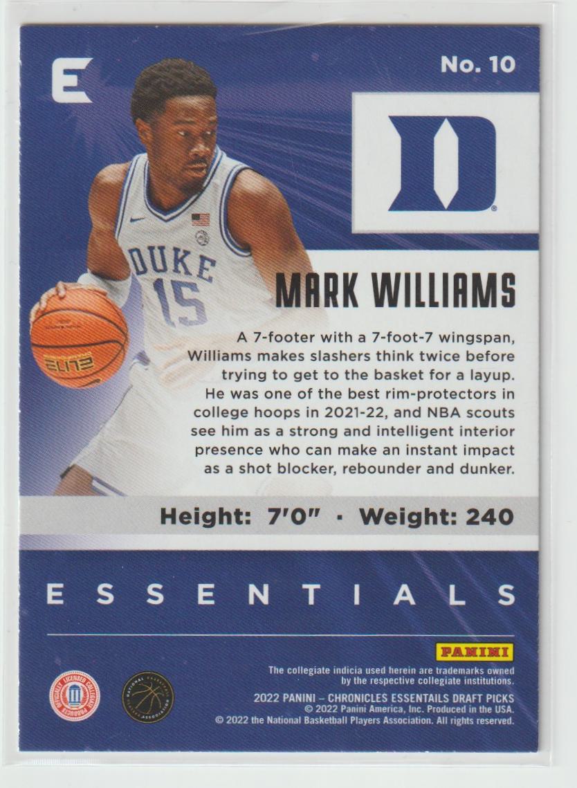 Essentials 10 Mark Williams - Duke Blue Devils