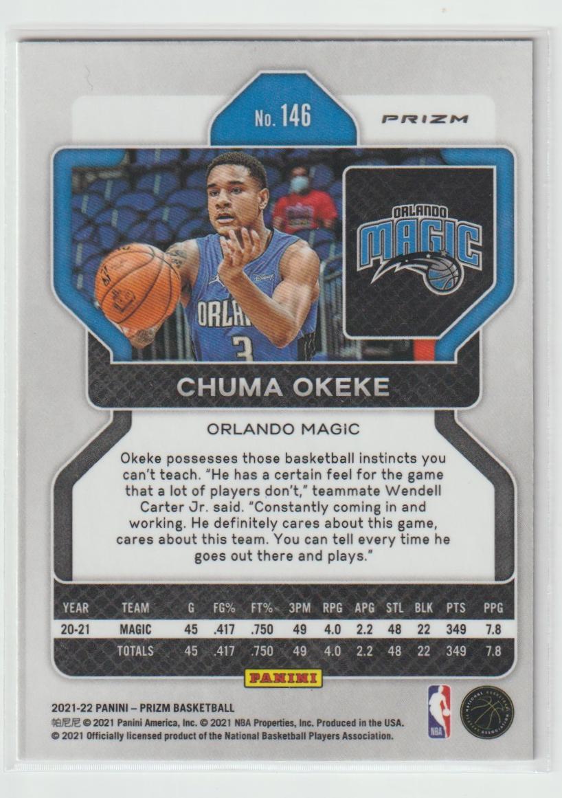 146 Chuma Okeke - Orlando Magic Silver Prizm