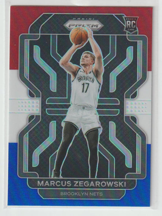 300 Marcus Zegarowski - Brooklyn Nets Red White Blue Prizm