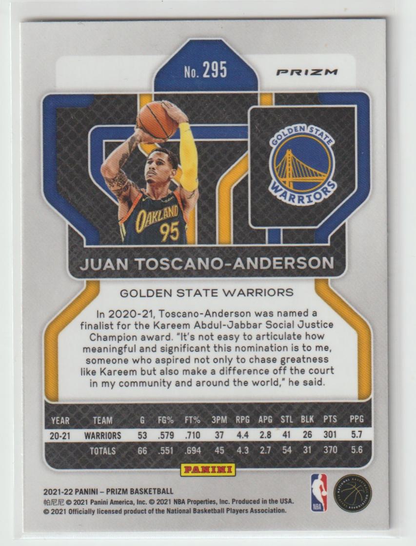 295 Juan Toscano-Anderson - Golden State Warriors Ice Prizm