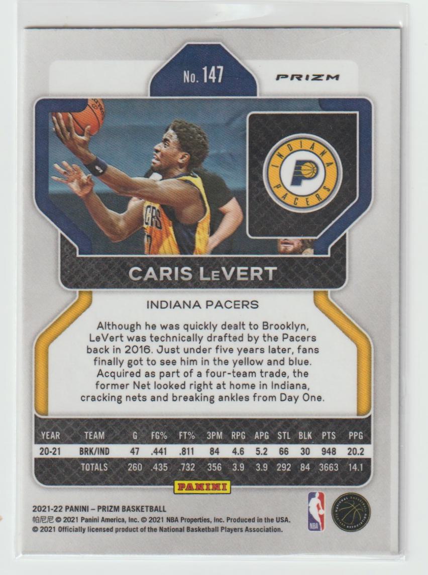 147 Caris LeVert - Indiana Pacers Silver Prizm