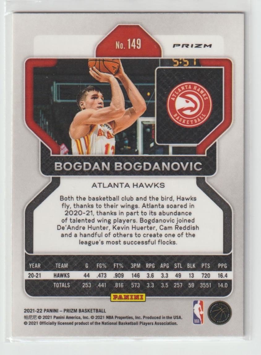 149 Bogdan Bogdanovic - Atlanta Hawks Ice Prizm