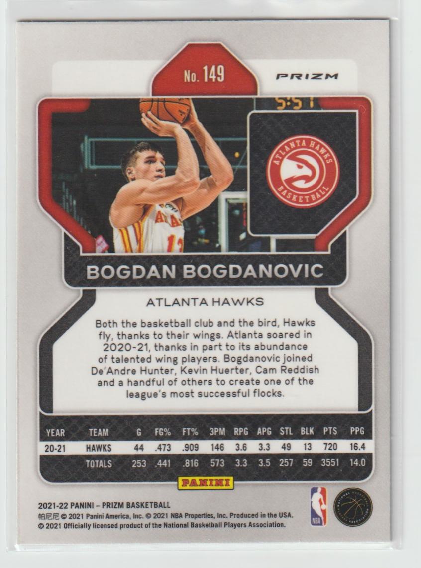 149 Bogdan Bogdanovic - Atlanta Hawks Green Prizm