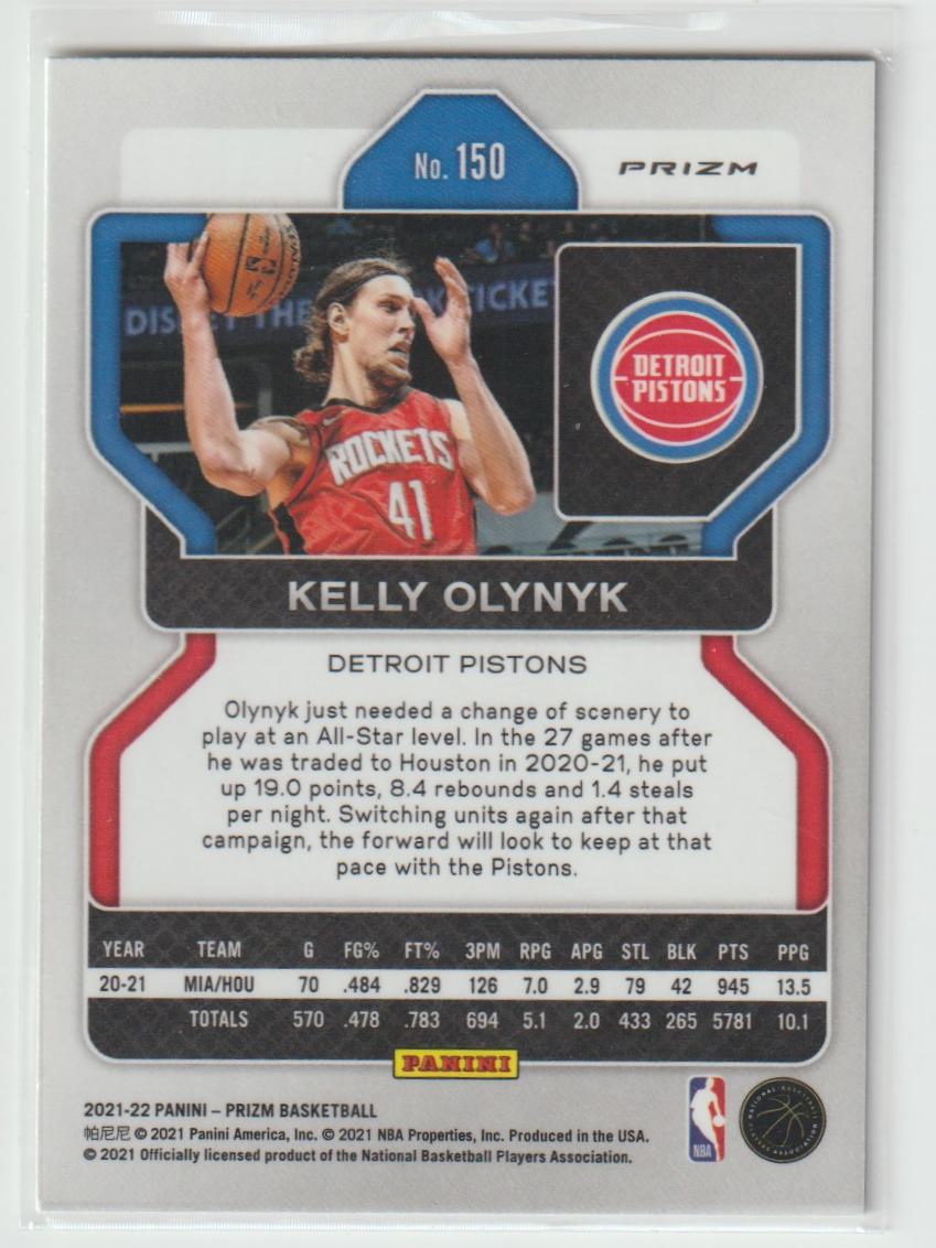 150 Kelly Olynyk - Detroit Pistons Silver Prizm