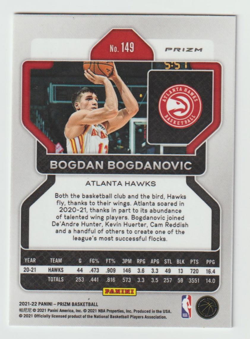 149 Bogdan Bogdanovic - Atlanta Hawks Silver