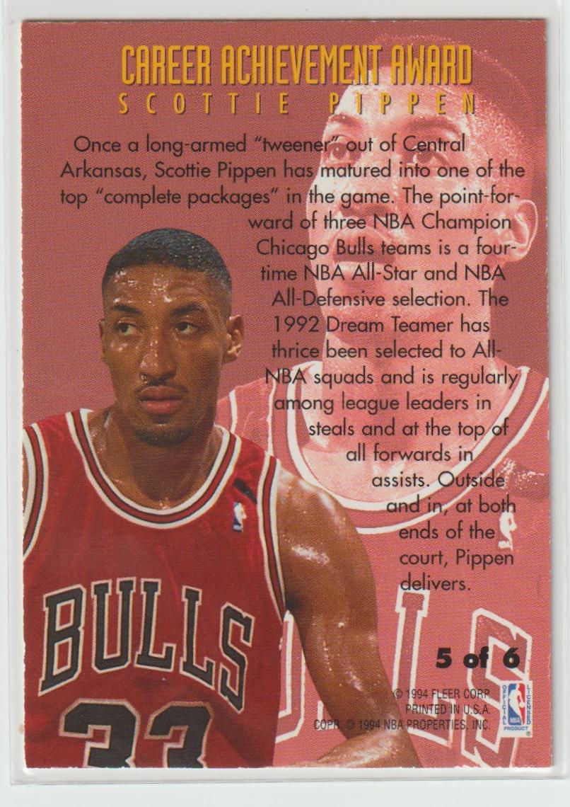 Career Achievement Award 5 Scottie Pippen Chicago Bulls