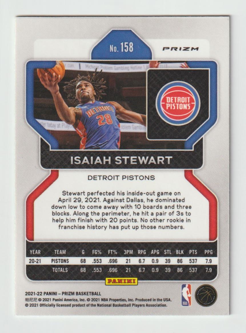 158 Isaiah Stewart - Detroit Pistons Green Prizm