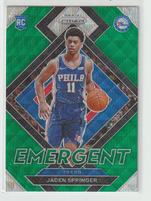 Emergent 26 Jaden Springer - Philadelphia 76ers Green Wave