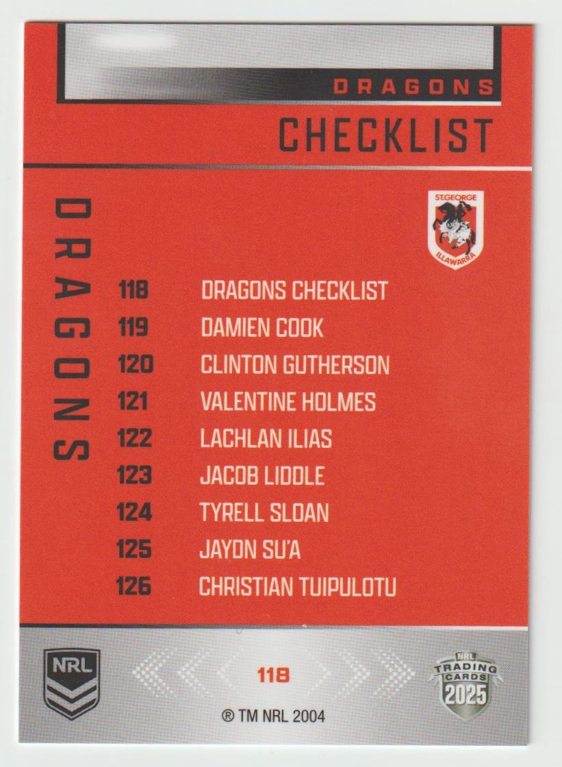 118 DRAGONS CHECKLIST