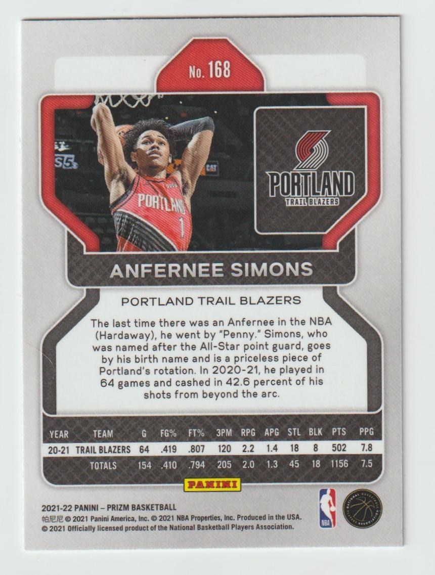 168 Anfernee Simons - Portland Trail Blazers