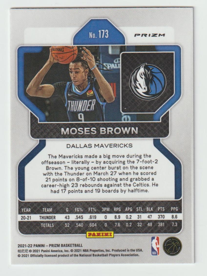 173 Moses Brown - Dallas Mavericks Silver Prizm