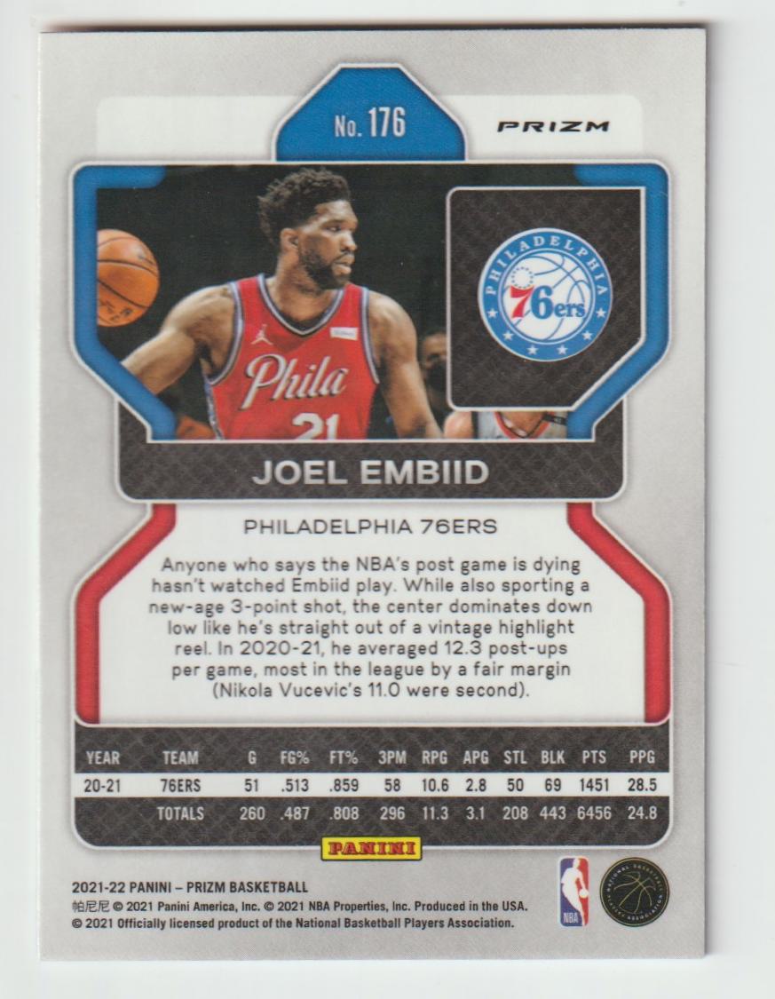 176 Joel Embiid - Philadelphia 76ers Red White Blue Prizm