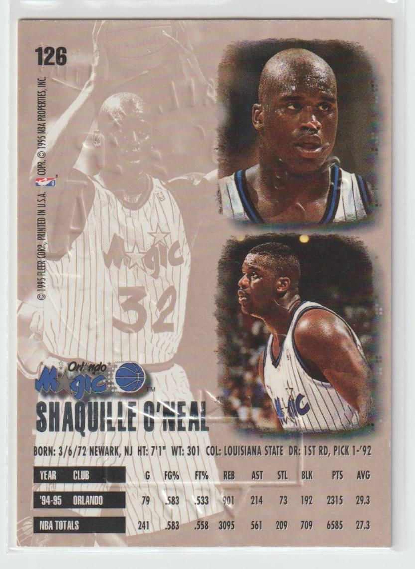 126 Shaquille O'Neal Orlando Magic Gold Medallion