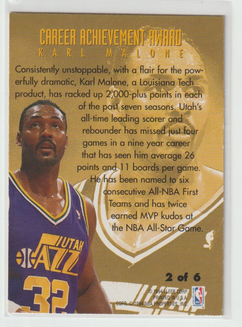 Career Achievement Award 2 Karl Malone Utah Jazz