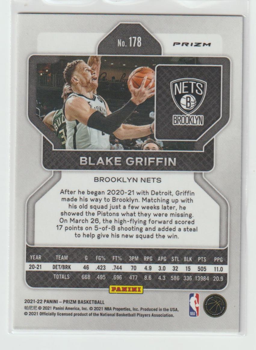 178 Blake Griffin - Brooklyn Nets Silver Prizm