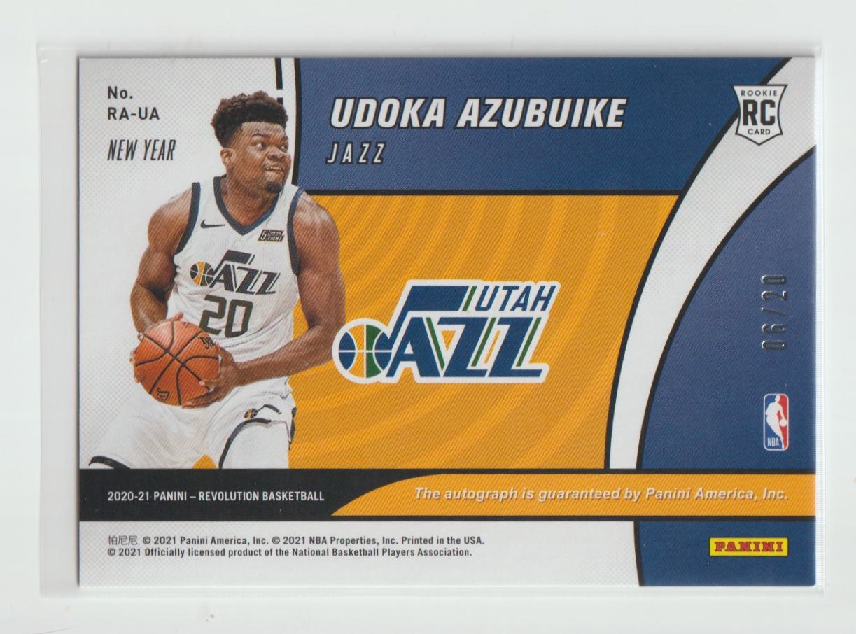 Rookie Autographs RA-UA Udoka Azubuike Utah Jazz New Year 6/20