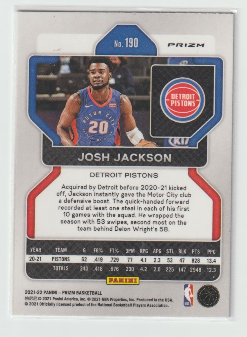 190 Josh Jackson - Detroit Pistons Ice Prizm