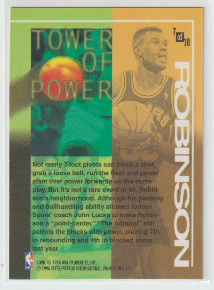 Tower of Power 7 David Robinson San Antonio Spurs