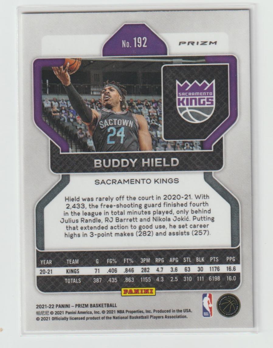 192 Buddy Hield - Sacramento Kings Silver Prizm