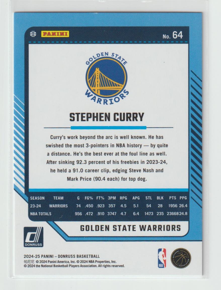 064 Stephen Curry, Golden State Warriors Holo Laser 93/149