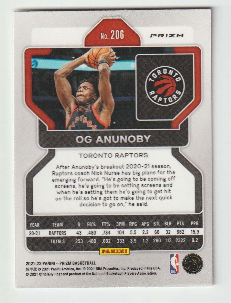 206 OG Anunoby - Toronto Raptors Silver Prizm