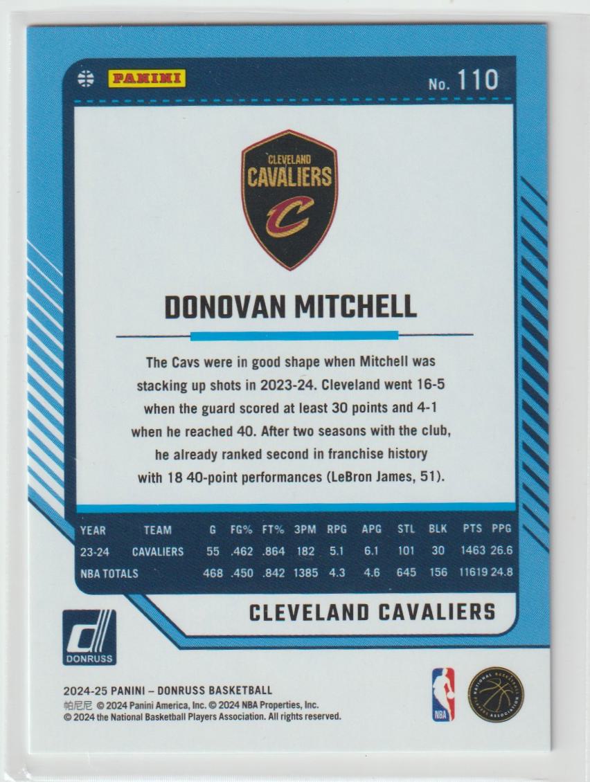 110 Donovan Mitchell, Cleveland Cavaliers Crystals 10/125