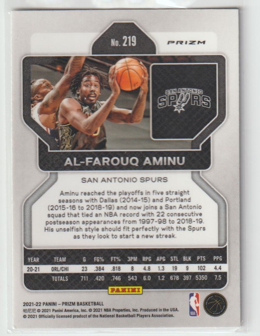 219 Al-Farouq Aminu - San Antonio Spurs Green Prizm