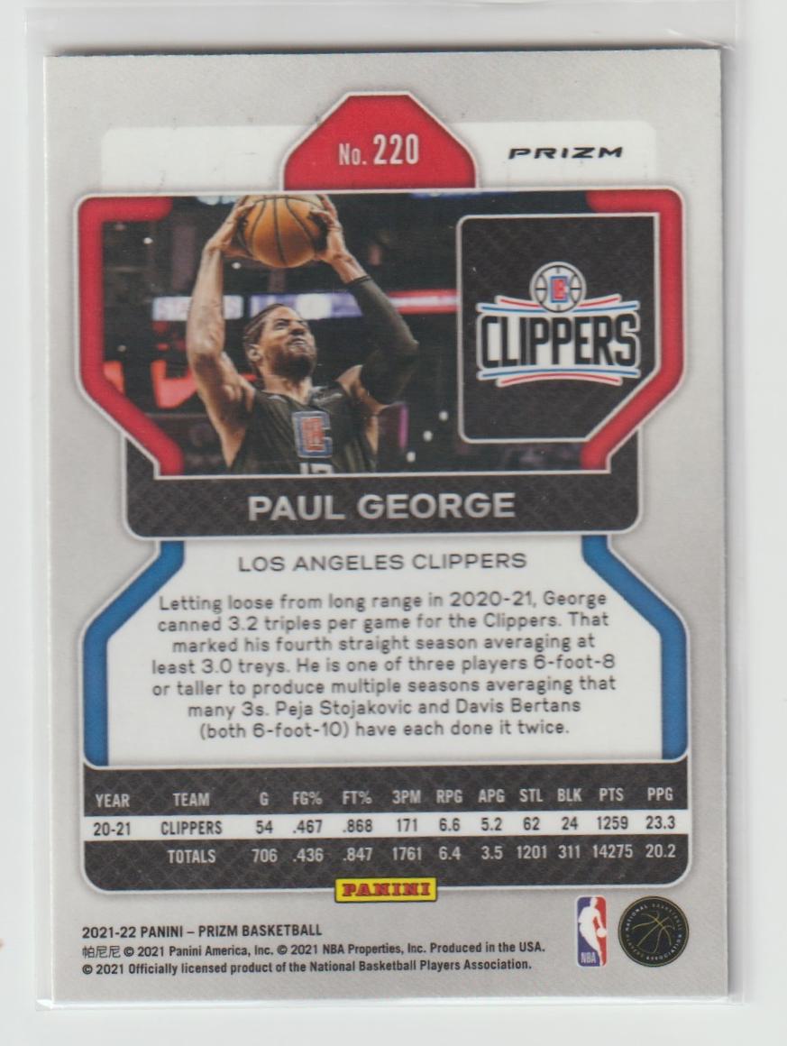 220 Paul George - Los Angeles Clippers Ice Prizm