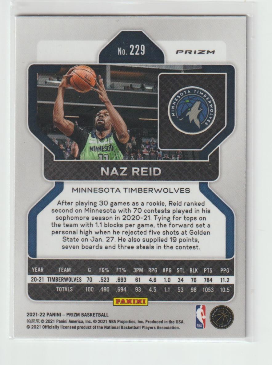 229 Naz Reid - Minnesota Timberwolves Purple Wave Prizm