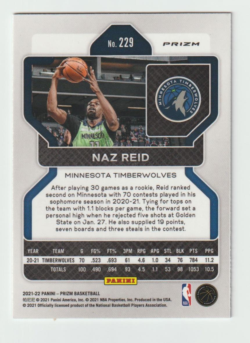 229 Naz Reid - Minnesota Timberwolves Silver Prizm
