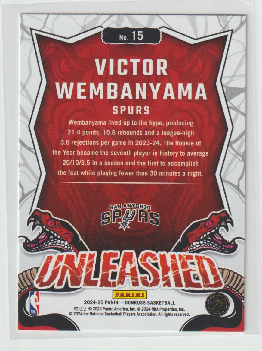 Unleashed 15 Victor Wembanyama, San Antonio Spurs Press Proof