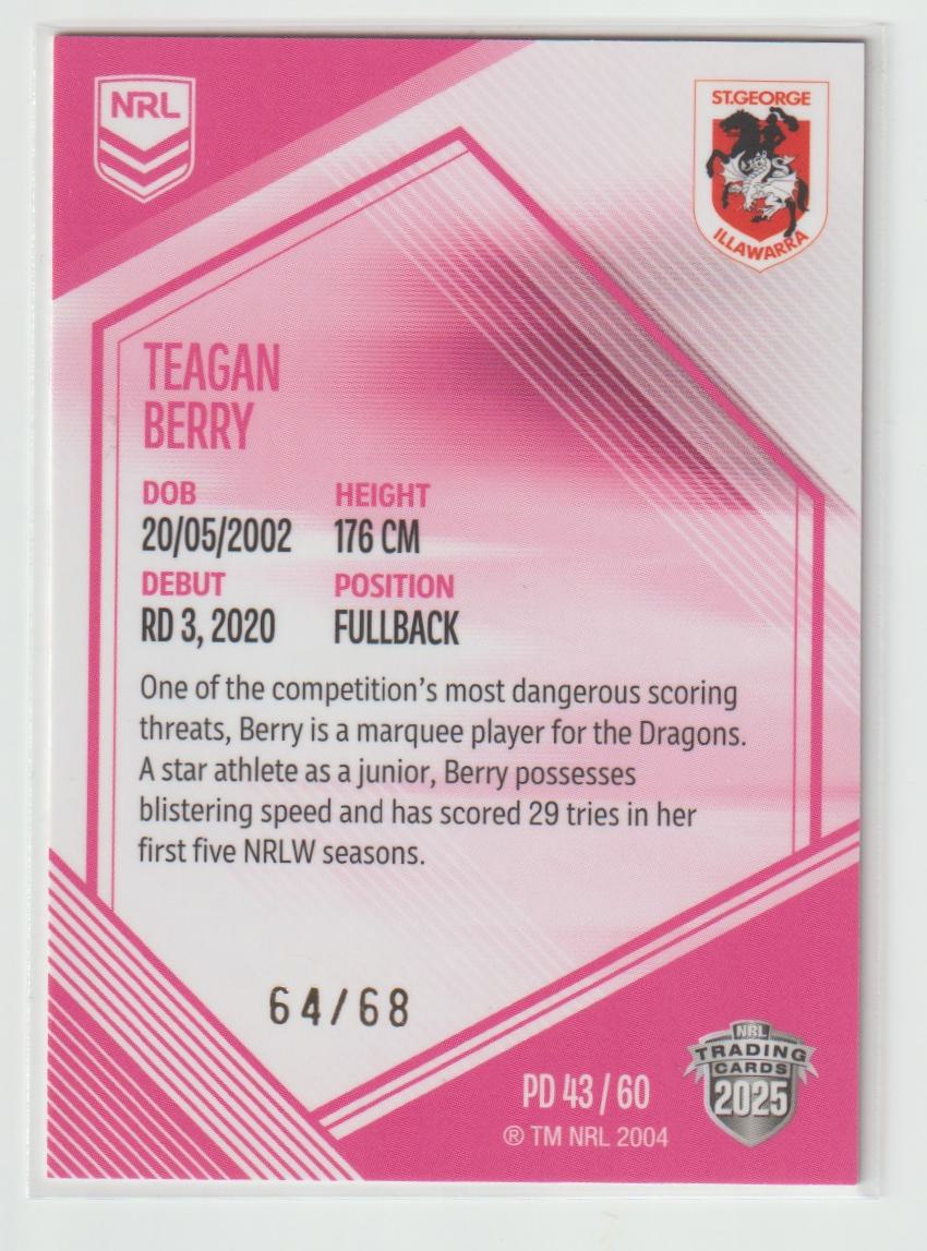 PD43/60 DRAGONS TEAGAN BERRY 64/68