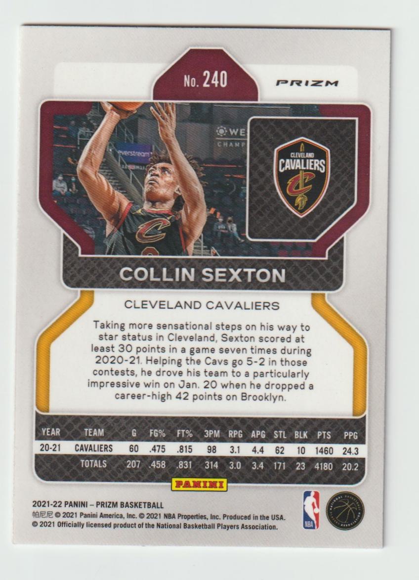 240 Collin Sexton - Cleveland Cavaliers Red Ice Prizm