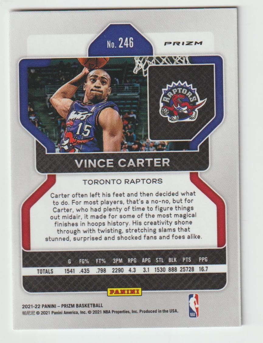 246 Vince Carter - Toronto Raptors Silver Prizm