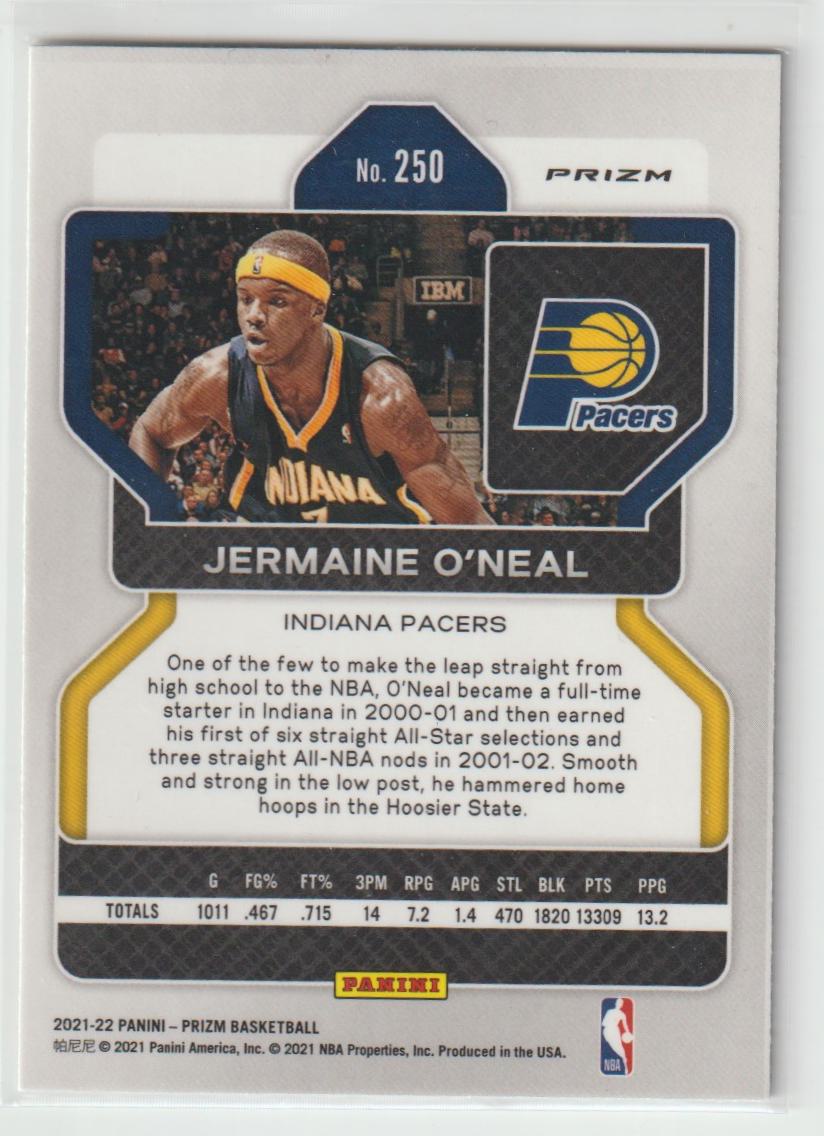 250 Jermaine O'Neal - Indiana Pacers Silver Prizm