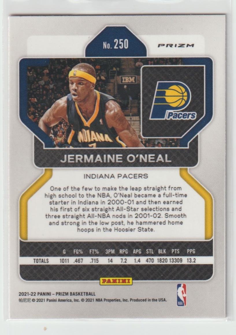 250 Jermaine O'Neal - Indiana Pacers Pink Ice Prizm