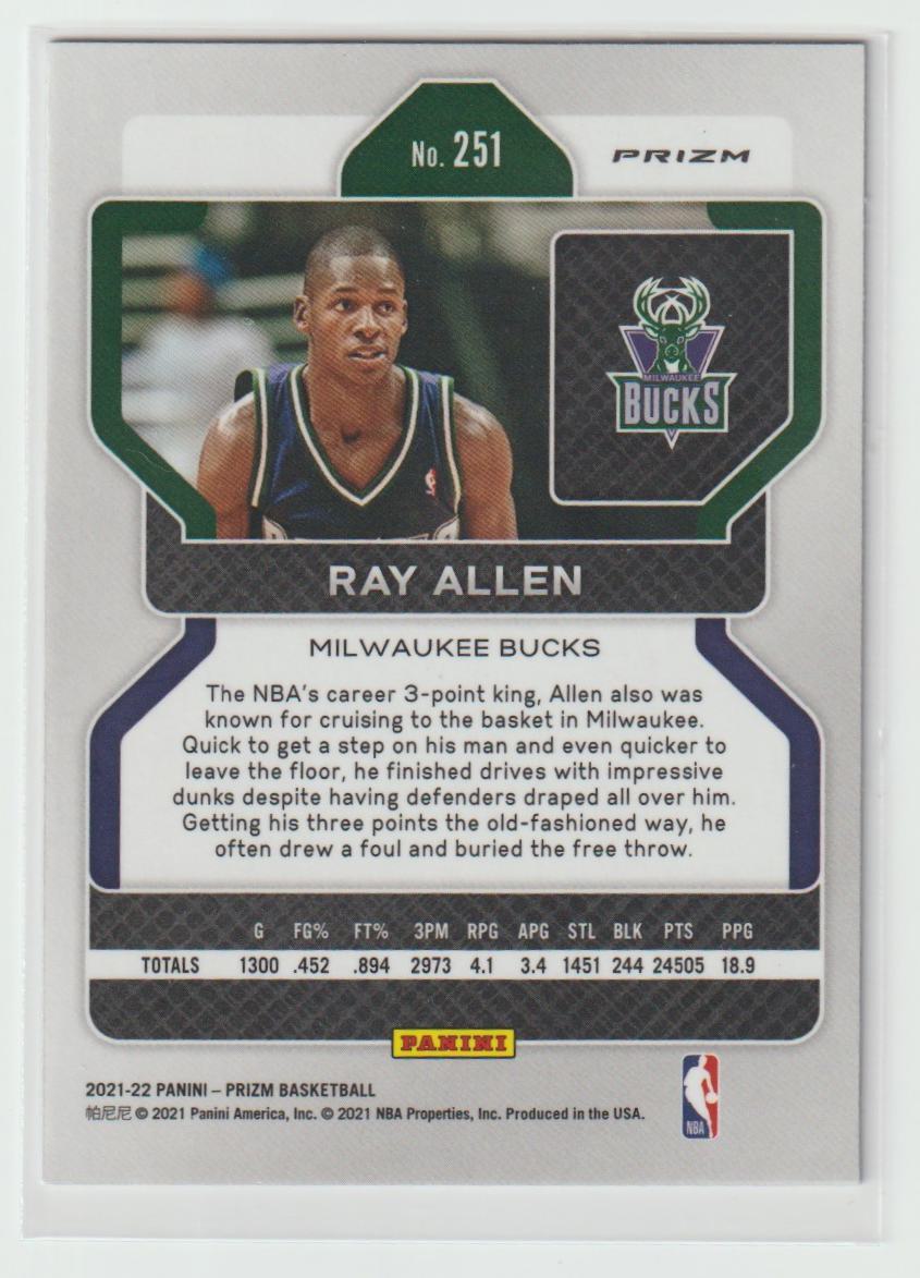 251 Ray Allen - Milwaukee Bucks Blue NBA 75th