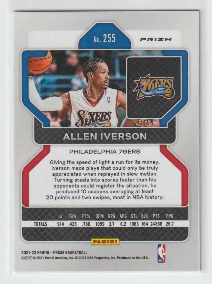 255 Allen Iverson - Philadelphia 76ers Purple Wave Prizm