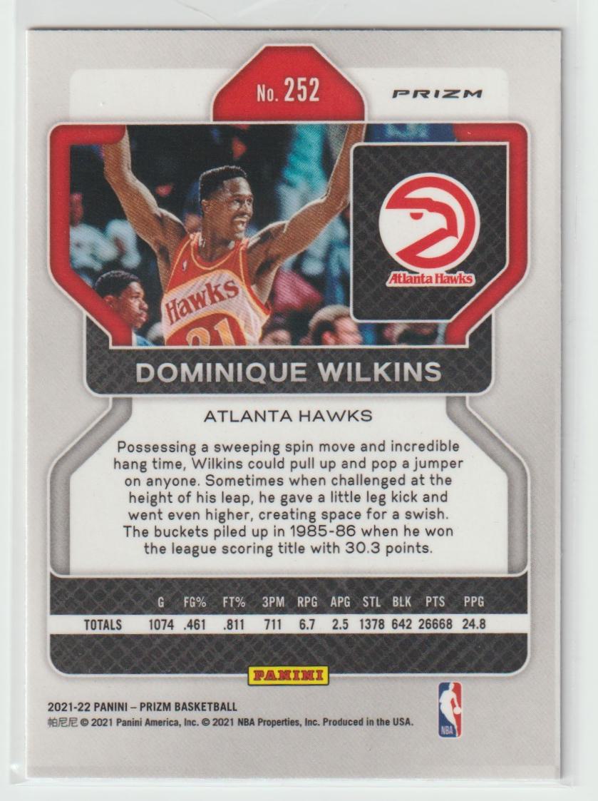252 Dominique Wilkins - Atlanta Hawks Red White Blue Prizm