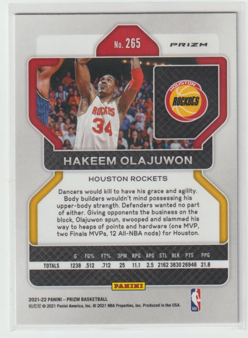 265 Hakeem Olajuwon - Houston Rockets Green Prizm