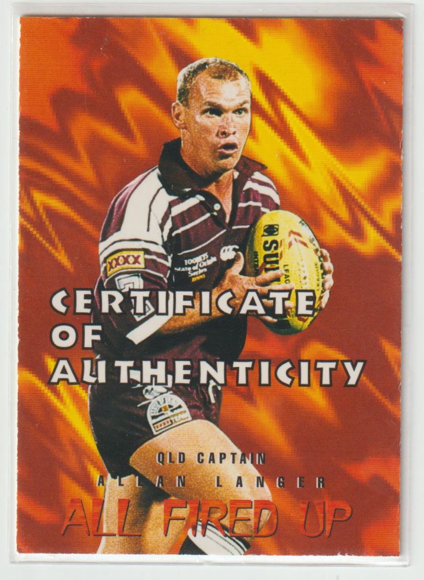 All Fired Up Signature A2 Allan Langer QLD Maroons 152/1000