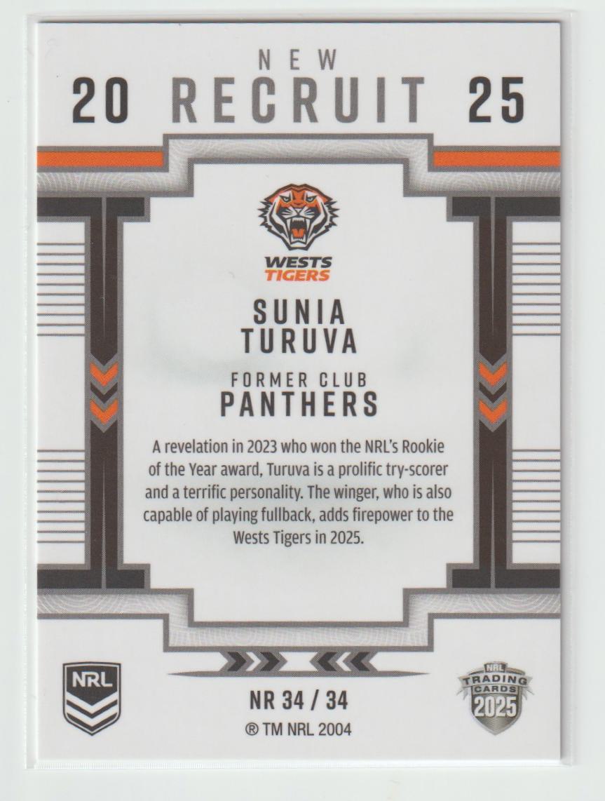 NR34/34 WESTS TIGERS SUNIA TURUVA