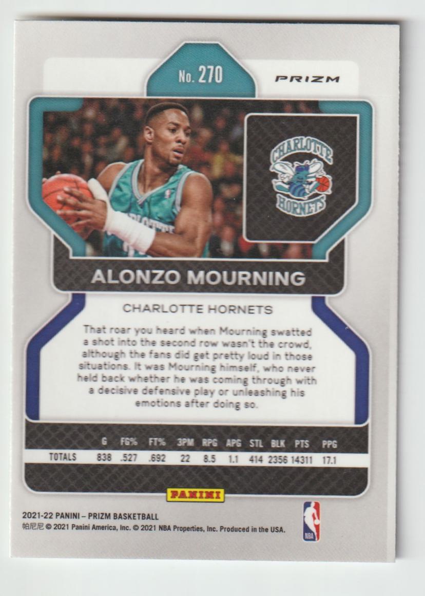 270 Alonzo Mourning - Charlotte Hornets Ice Prizm