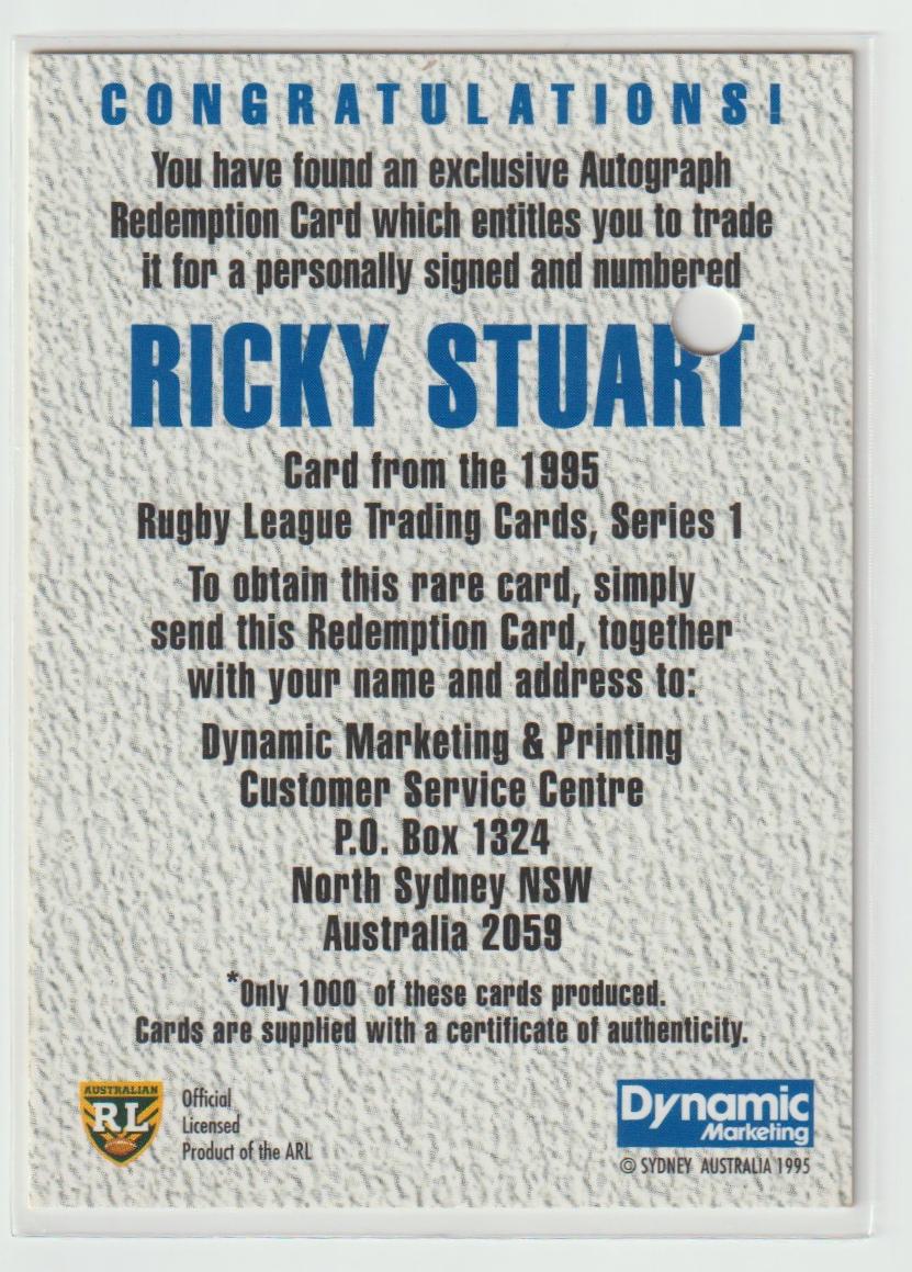 Force 5 SS1 Ricky Stuart Canberra Raiders 572/1000