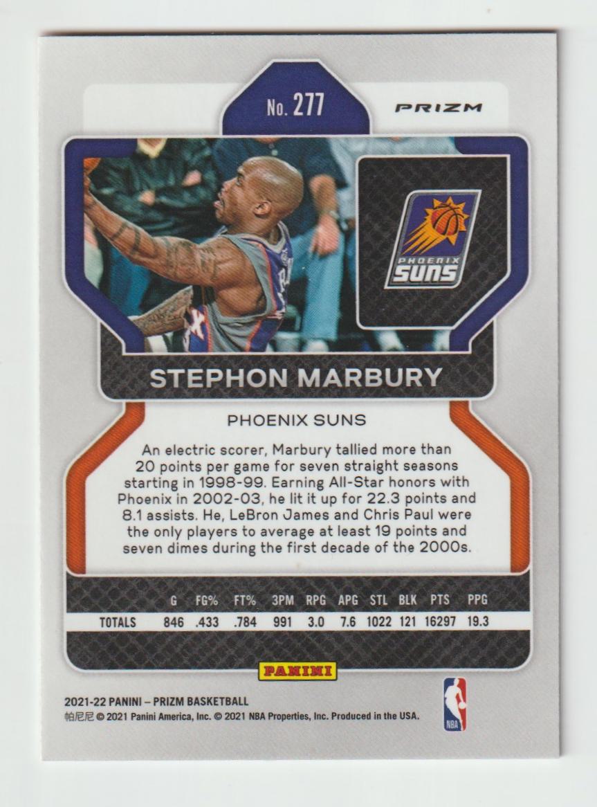277 Stephon Marbury - Phoenix Suns Ruby Wave Prizm