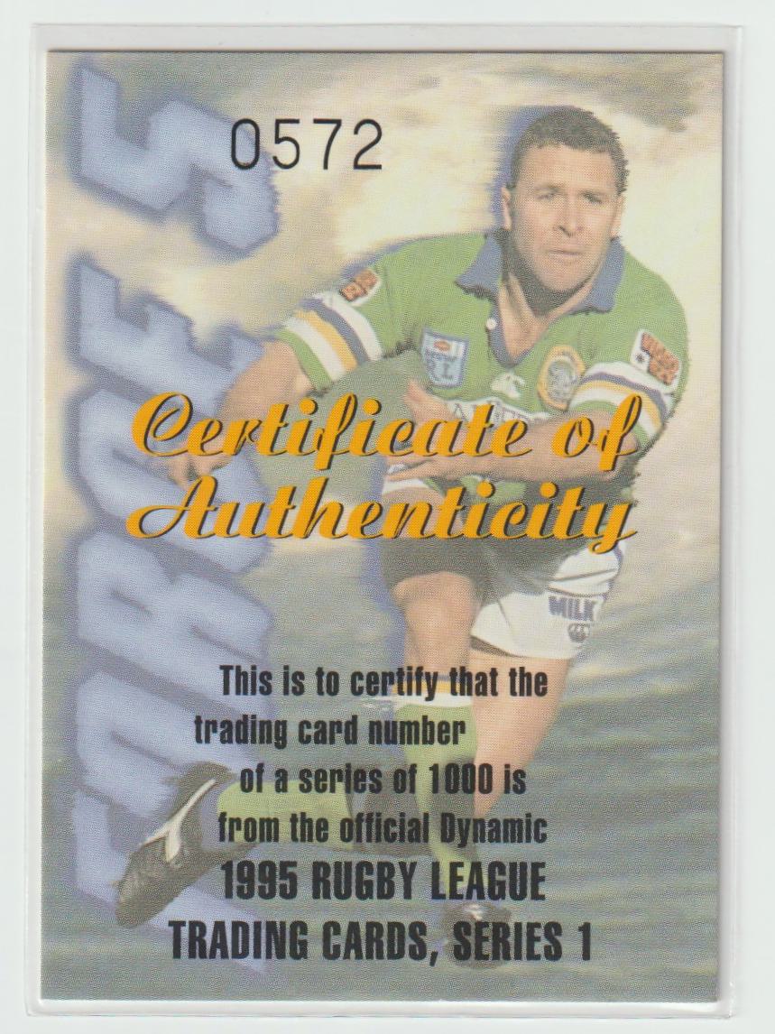 Force 5 SS1 Ricky Stuart Canberra Raiders 572/1000